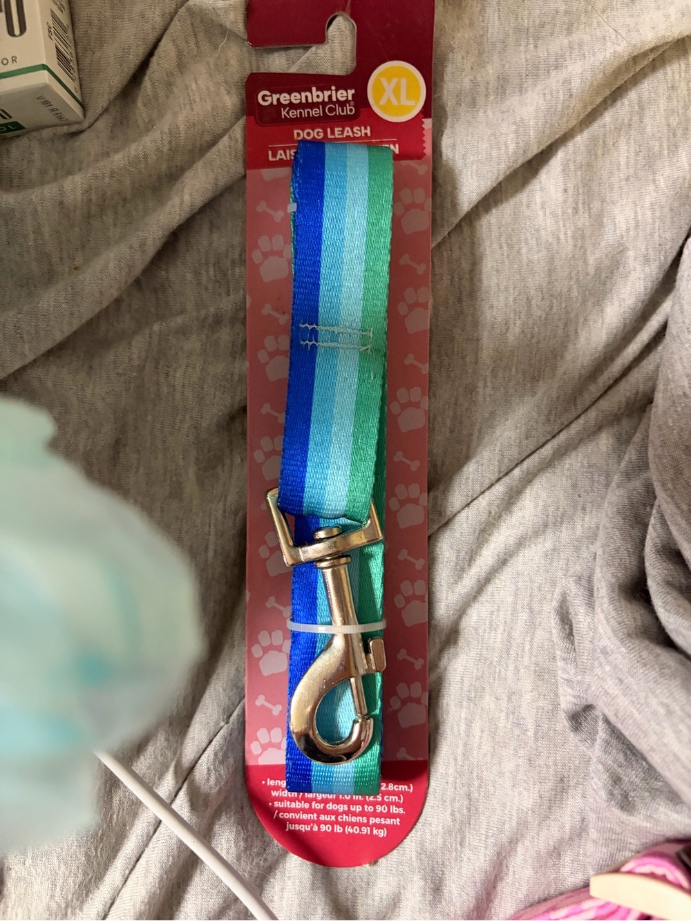 *BRAND NEW* Greenbrier Kennel Club XL Dog Leash - Blue & Teal Stripes